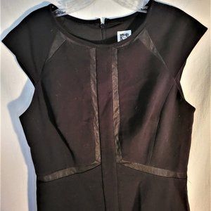 Anne Klein Black Sleeveless Sheath Dress with Sheer Cut Out Detail Size 10 Vtg?